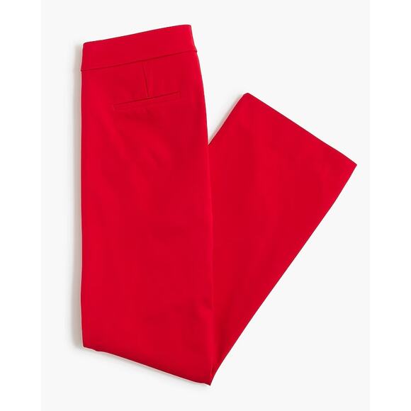 NWT J.Crew Petite Kelsey Cotton Blend Flare Pant Red BG358 Size 8 Petite - Picture 1 of 9
